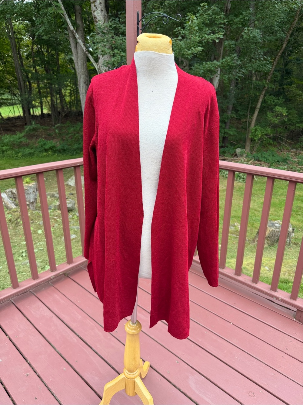 New! Anne Klein XL Titian red long sleeve open cardigan.